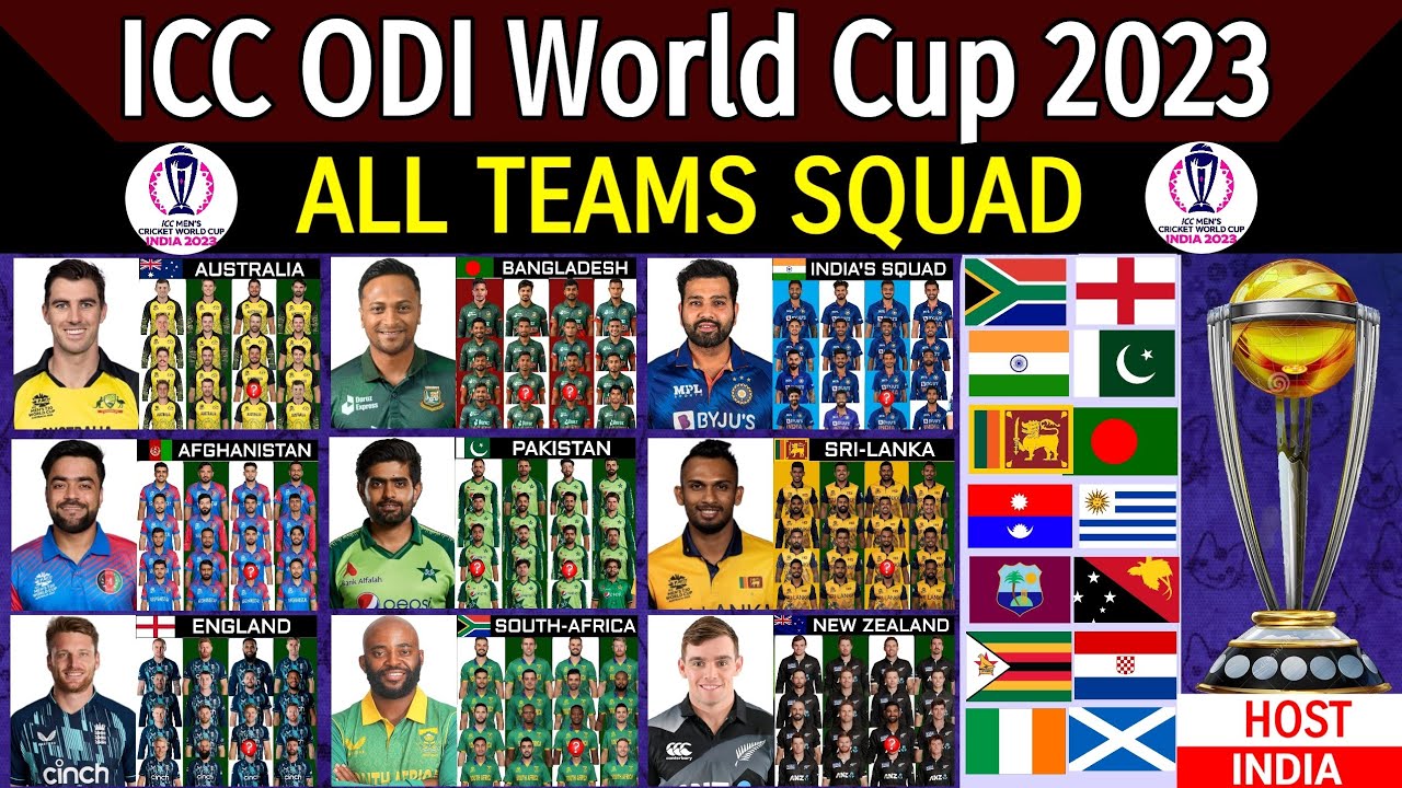 icc world cup 2023 all squads